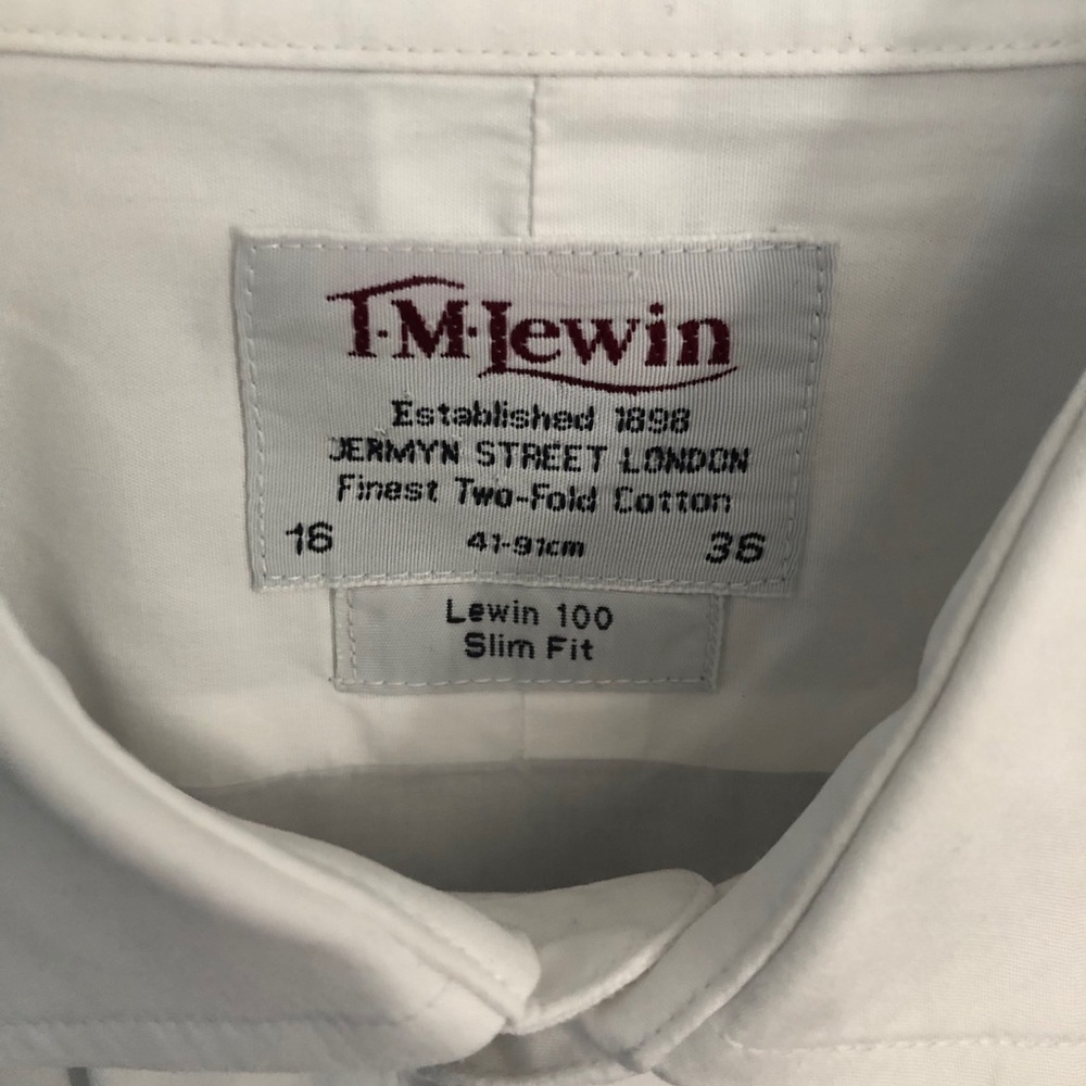 TM Lewin white Slim Fit Double Cuff shirt - Picture 3 of 4